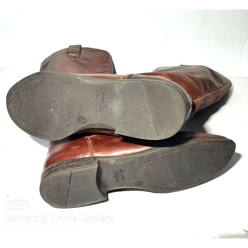 Lavorazione Artigiana Brown Leather Western Riding Boots Womens Size EU38 US 7.5 - Picture 5 of 7